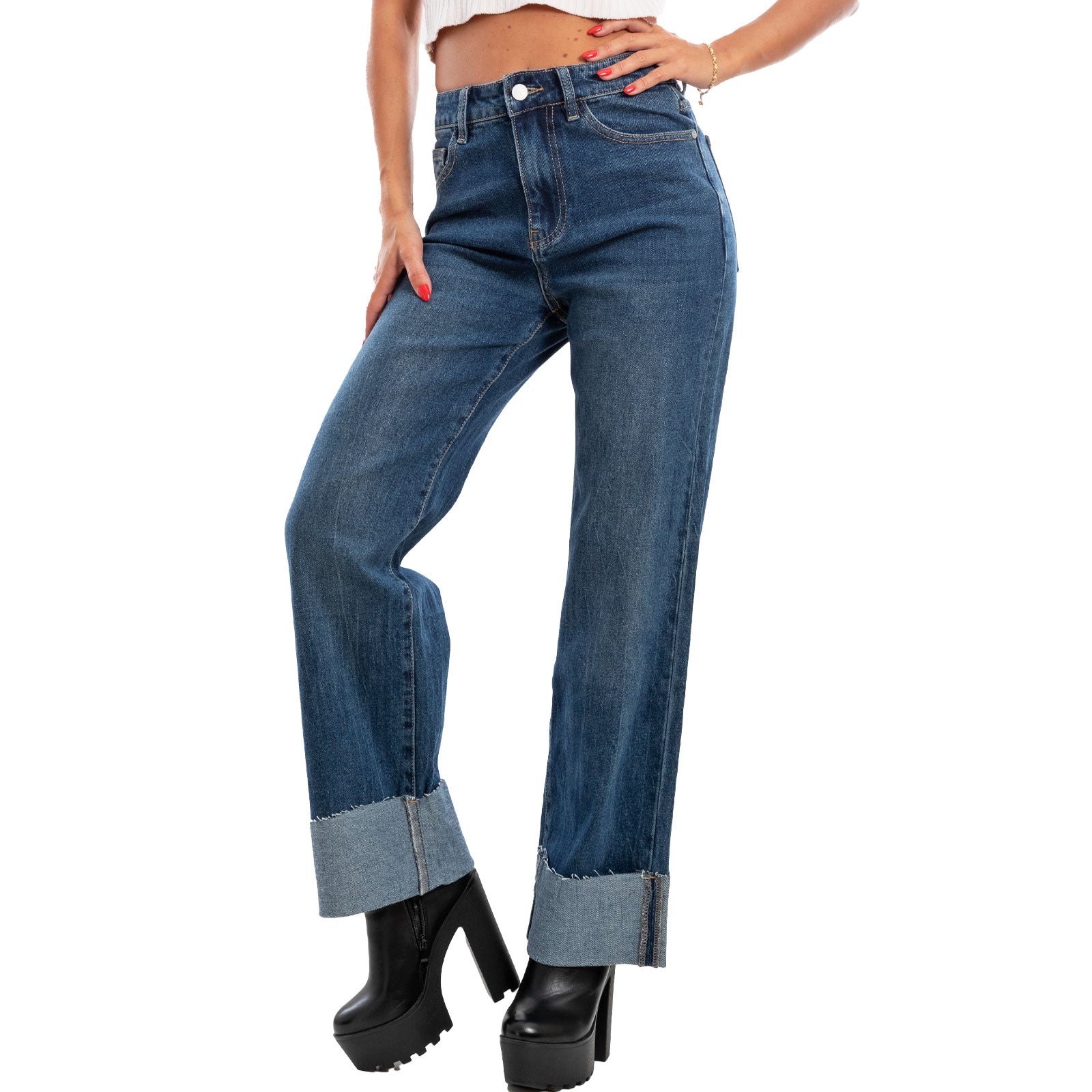 immagine-6-toocool-jeans-risvolto-vita-alta-boyfriend-baggy-rm2330