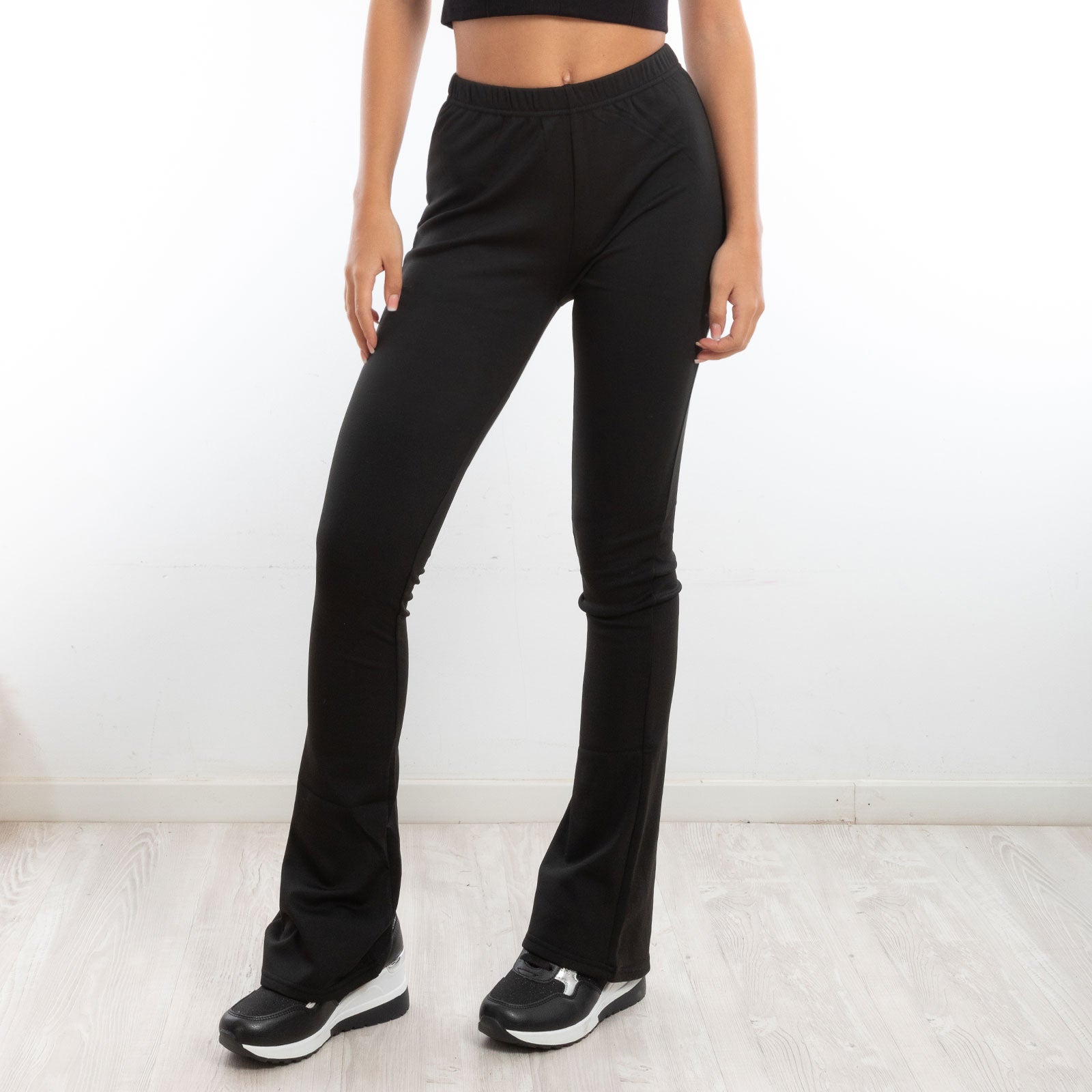 toocool pantaloni donna leggings felpati foderati zampa elefante h912