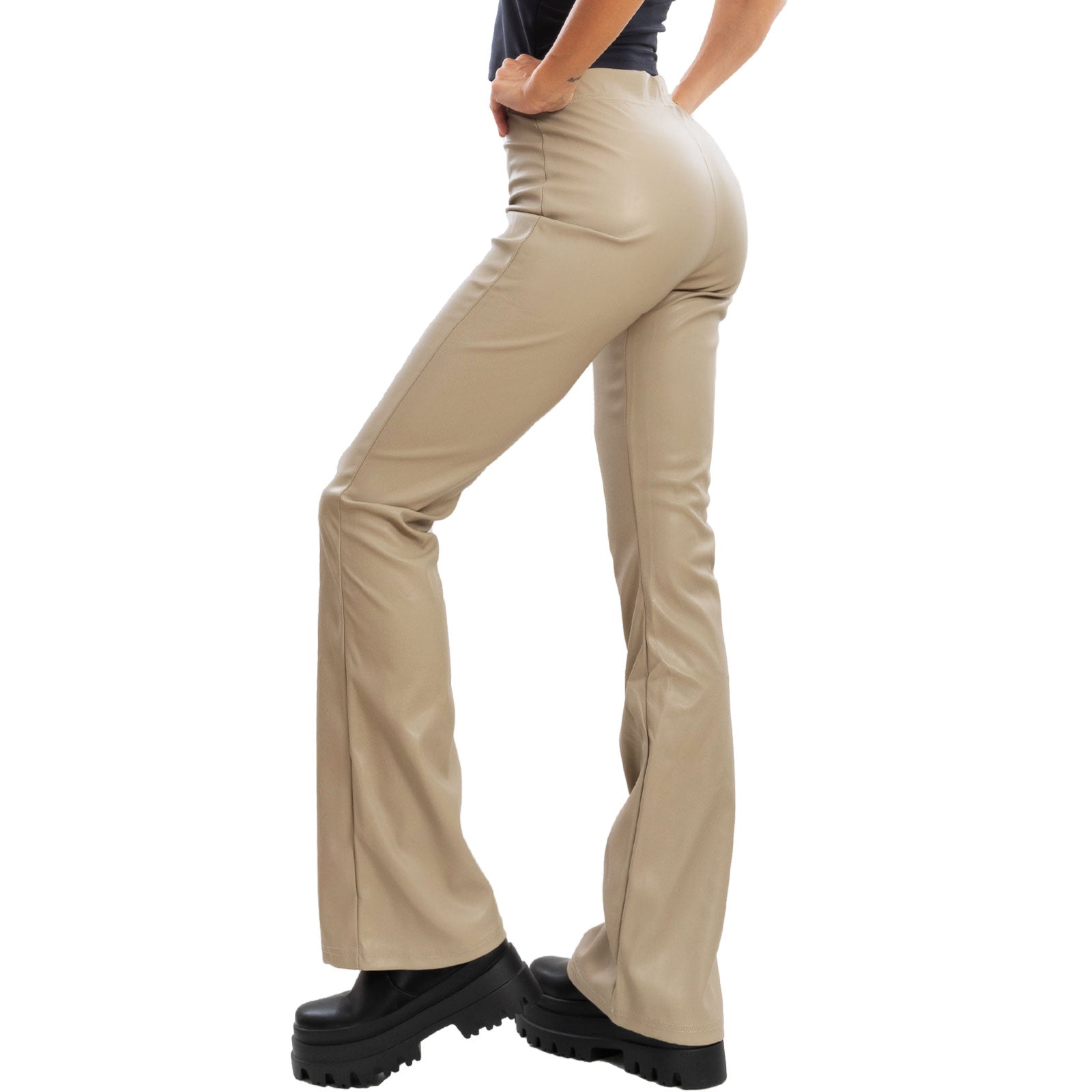 immagine-6-toocool-pantaloni-effetto-pelle-campana-zampa-v3585