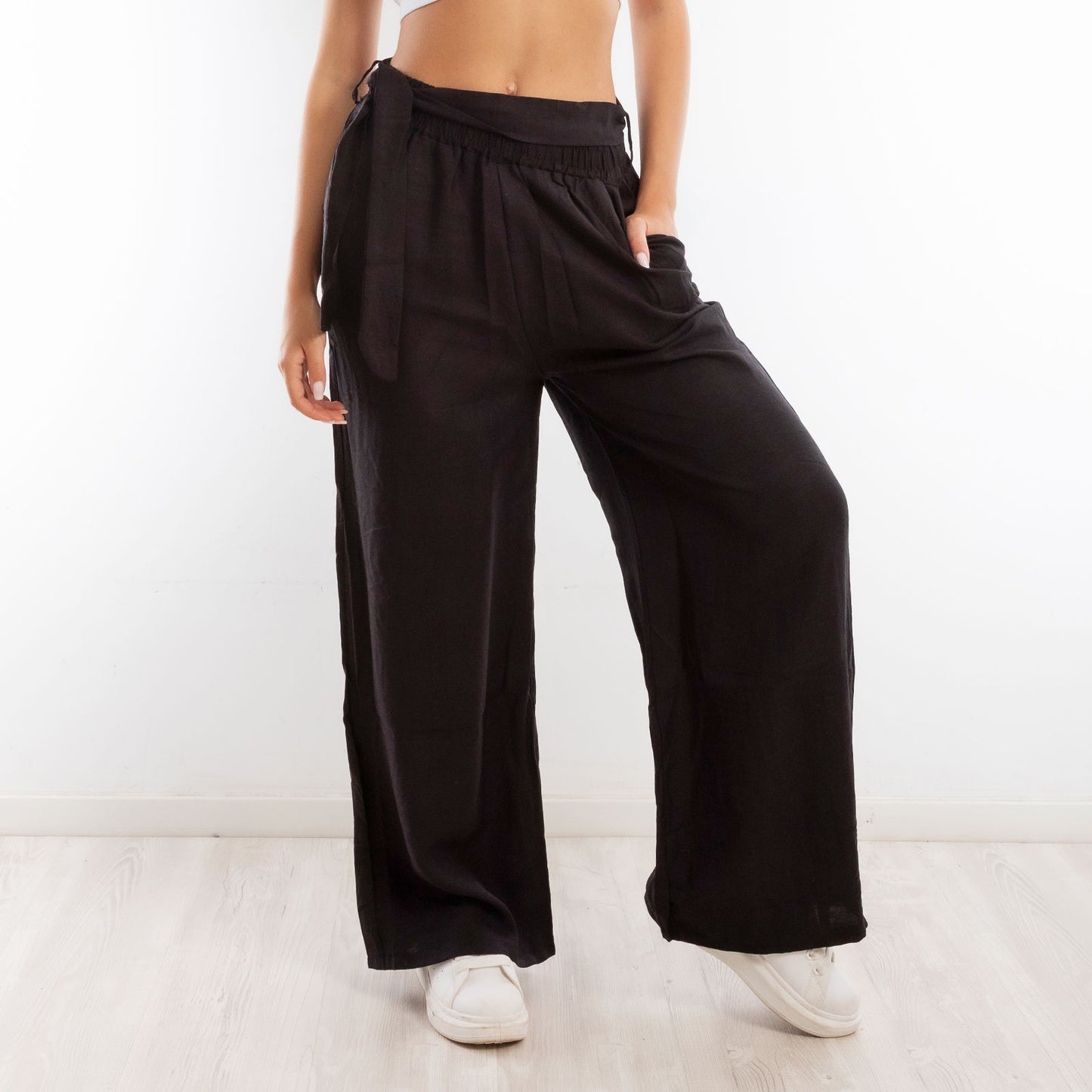 toocool pantaloni palazzo donna leggeri estivi freschi comodi cintura toocool yv260 nero sm