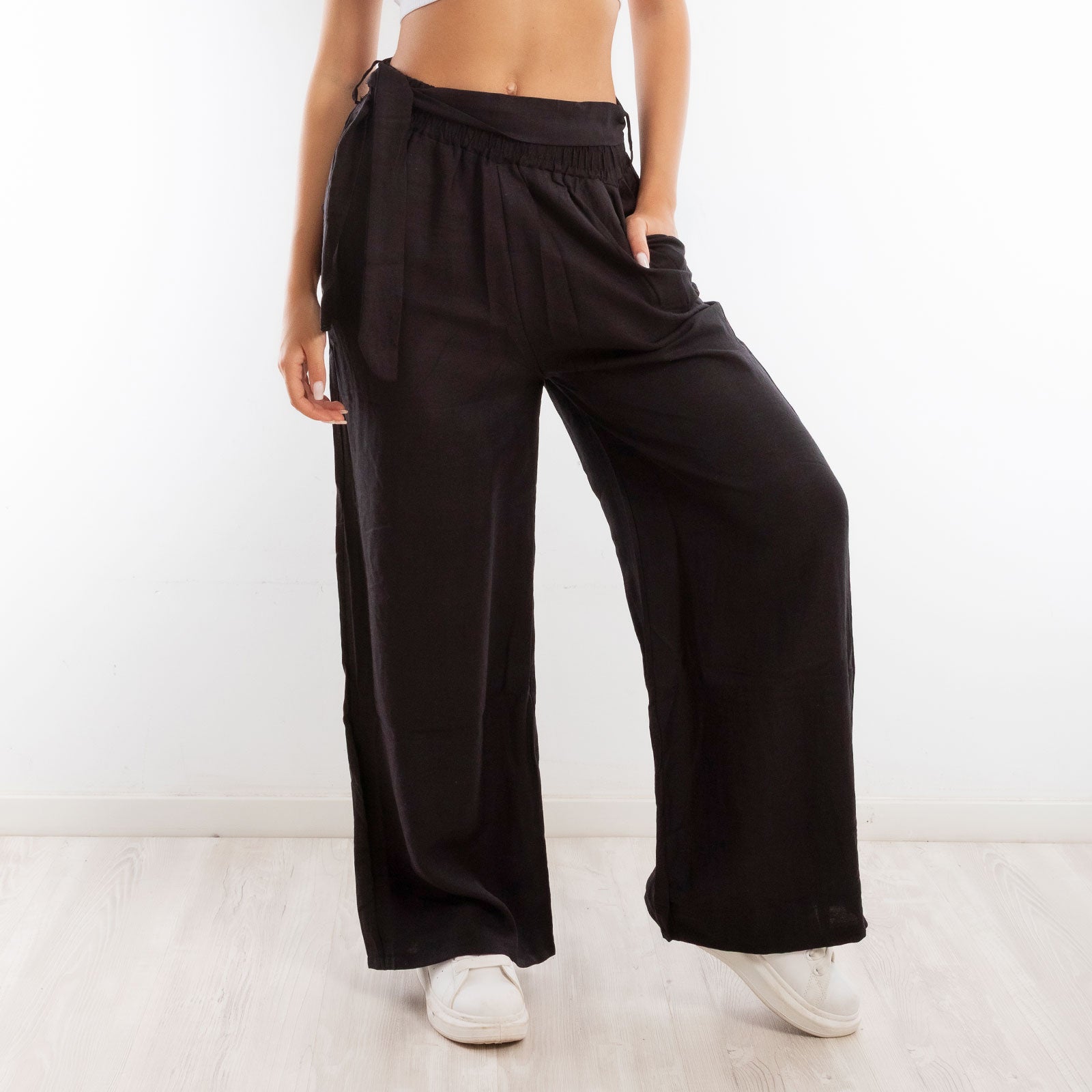 toocool pantaloni palazzo donna leggeri estivi freschi comodi cintura toocool yv260 nero sm
