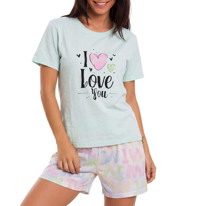 toocool pigiama donna estivo maniche corte completo t shirt e pantaloncini in cotone toocool m446 rosa m