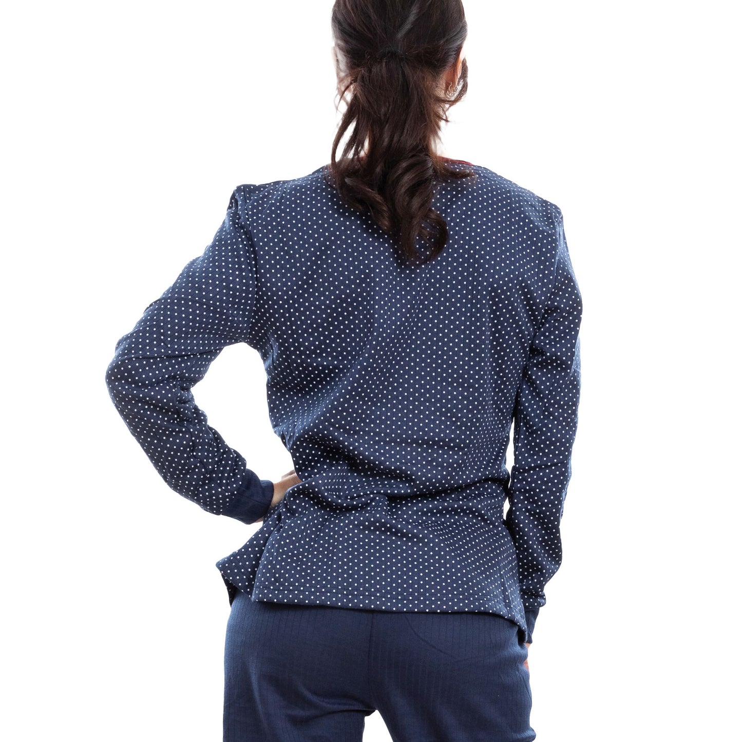 toocool pigiama donna felpato pois cuori maniche lunghe pantaloni completo 2 pezzi toocool s 8043 blu xxl