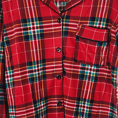 toocool pigiama donna felpato scozzese invernale due pezzi toocool f1391 rosso m