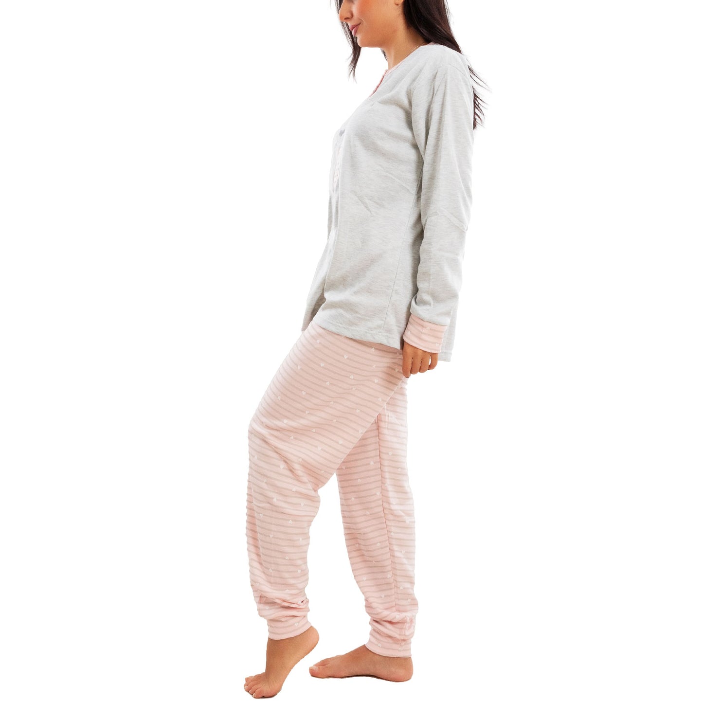 toocool pigiama donna invernale felpato gatti maniche lunghe caldo cotone pantaloni toocool f5678 grigio m