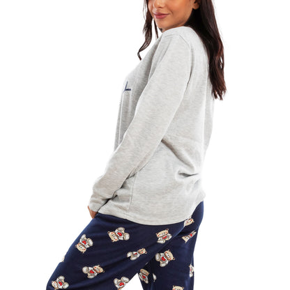 toocool pigiama donna invernale felpato orsetto maniche lunghe pantaloni caldo cotone toocool q2251 grigio m