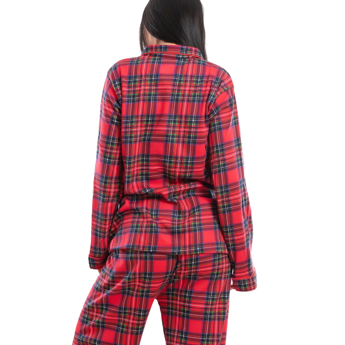 toocool pigiama donna scozzese rosso manica lunga invernale natalizio plaid completo toocool d3103 rosso m