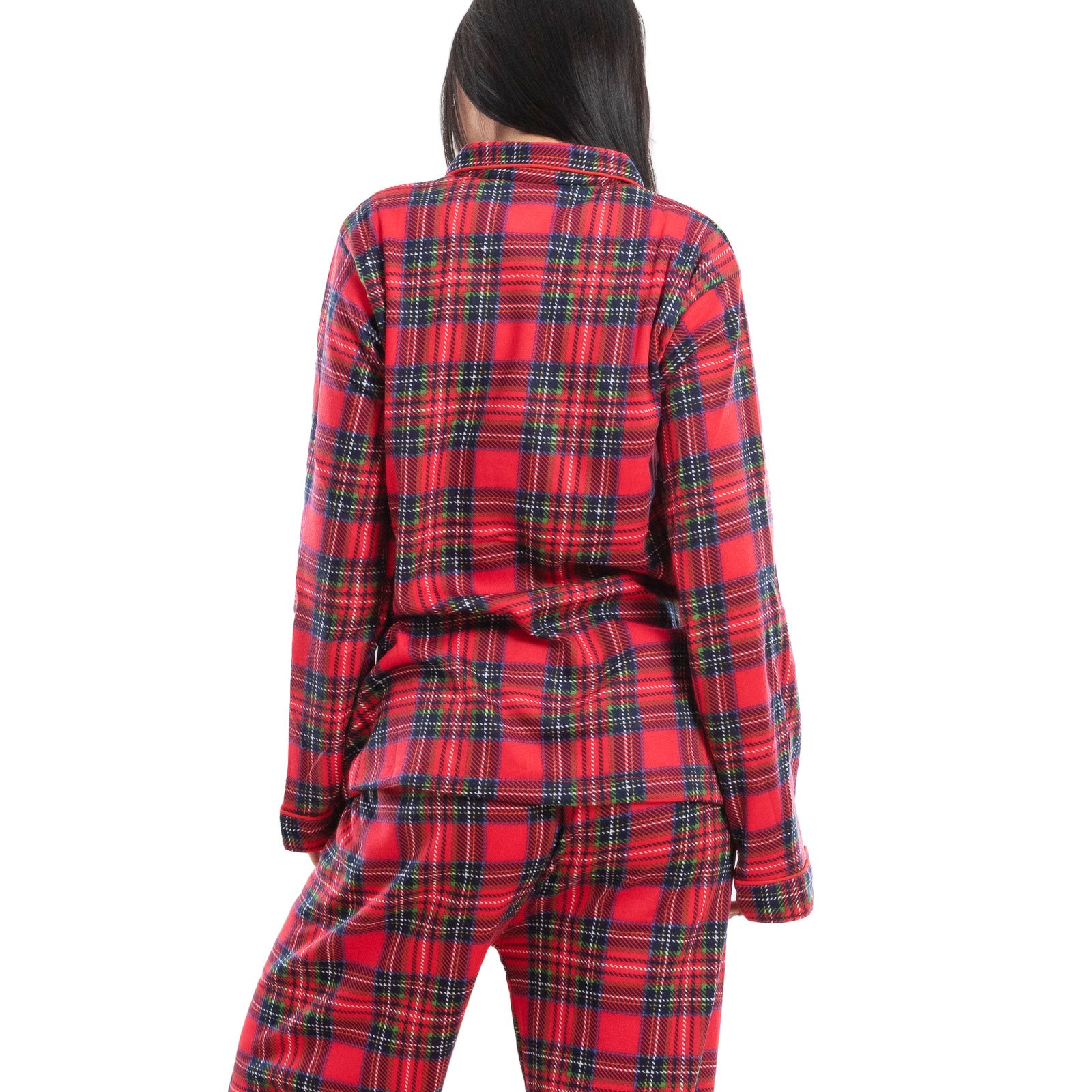 toocool pigiama donna scozzese rosso manica lunga invernale natalizio plaid completo toocool d3103 rosso m