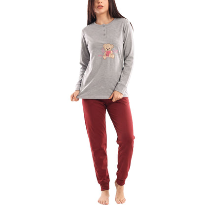 toocool pigiama felpato donna invernale caldo homewear orsetto toocool it 6814 blu s
