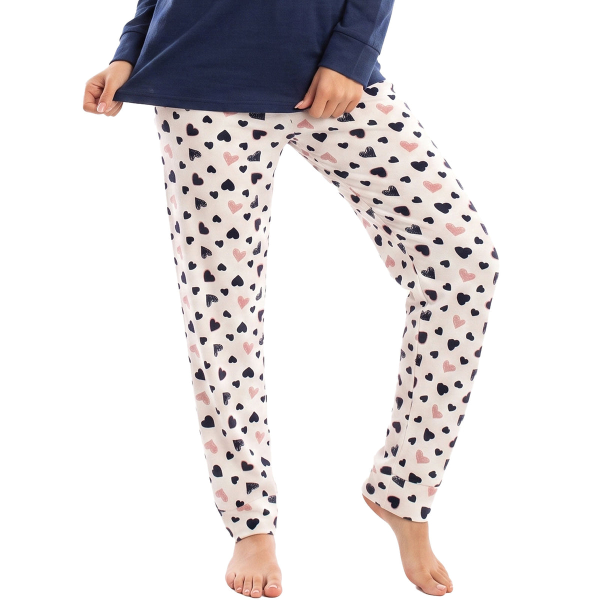 toocool pigiama felpato donna manica lunga caldo invernale cuori toocool q2225 blu m