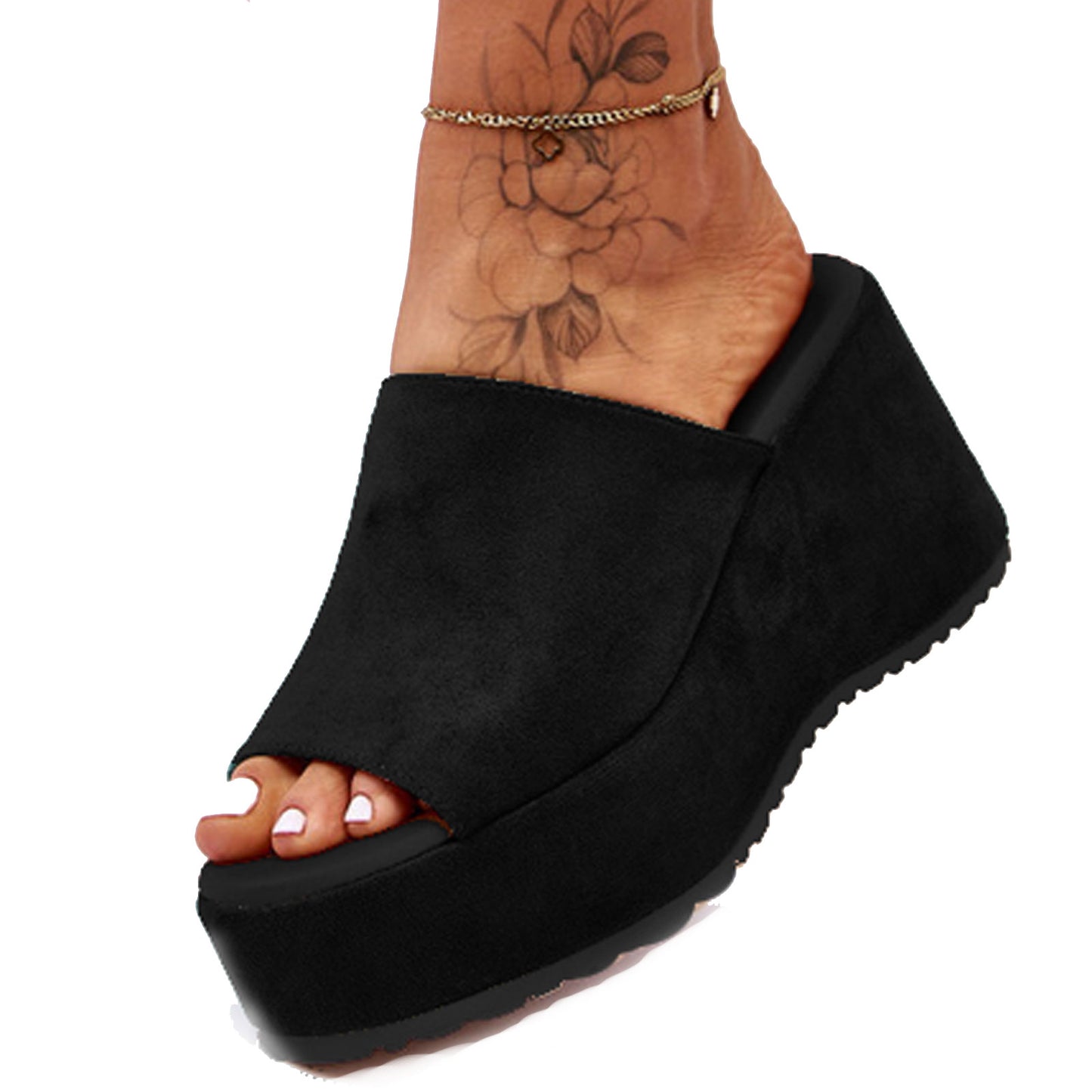 toocool sabot donna sandali scamosciati zeppa flatform hd055 181