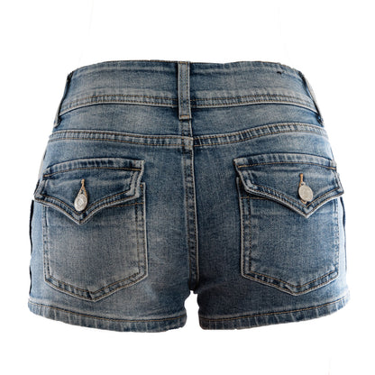 toocool shorts pantaloncini jeans donna corti hot pants vita media toocool t8128 blu xs