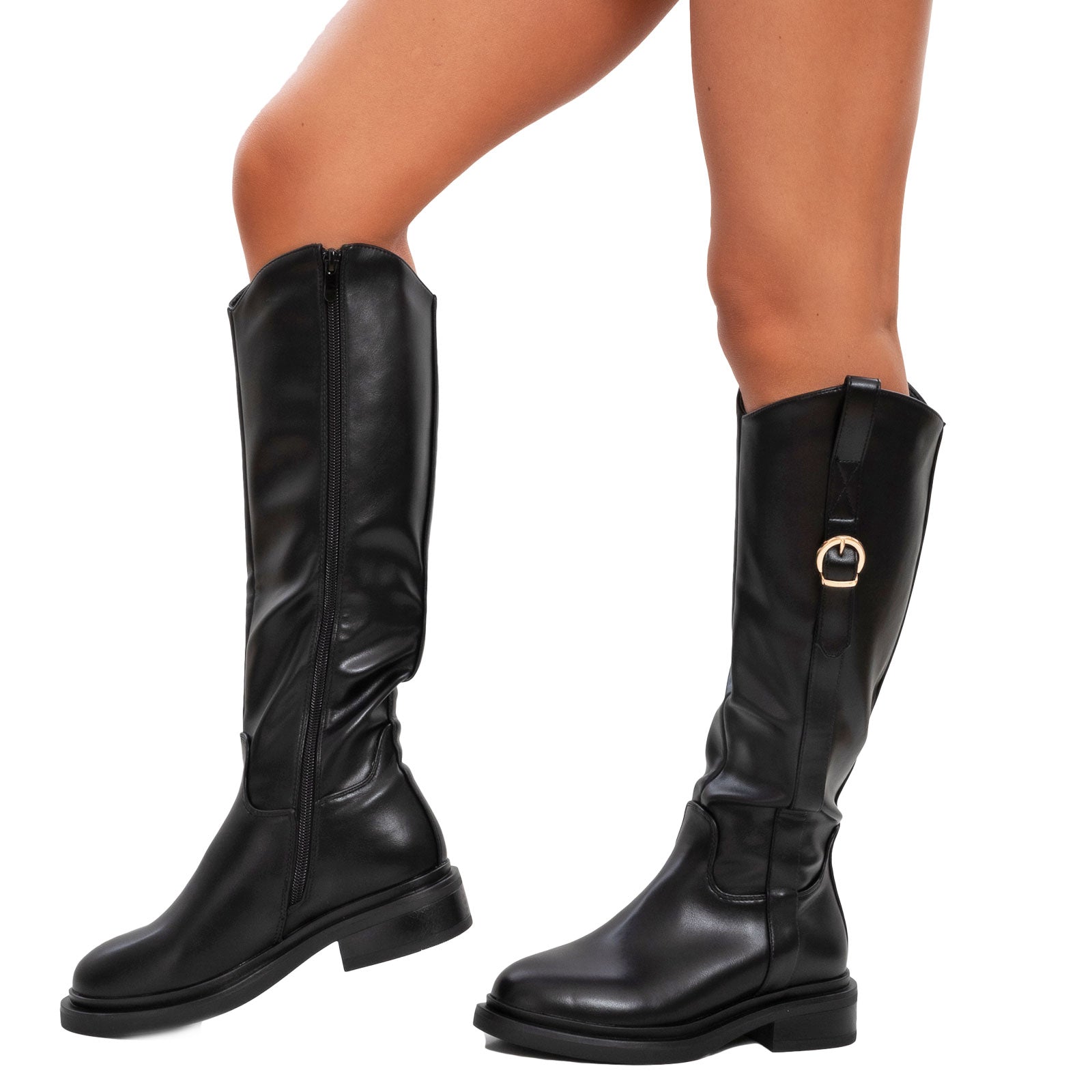 toocool stivali alti al ginocchio donna pelle sintetica stivali cavallerizza fibbia toocool d7977