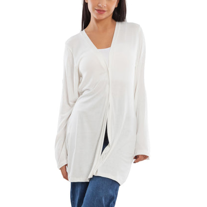 toocool cardigan lungo donna elegante coprispalle spolverino bottoni manica lunga toocool vb 4222 nero sl