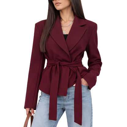 toocool giacca donna sfoderata elegante cintura coprispalle toocool vi 56210 nero taglia unica
