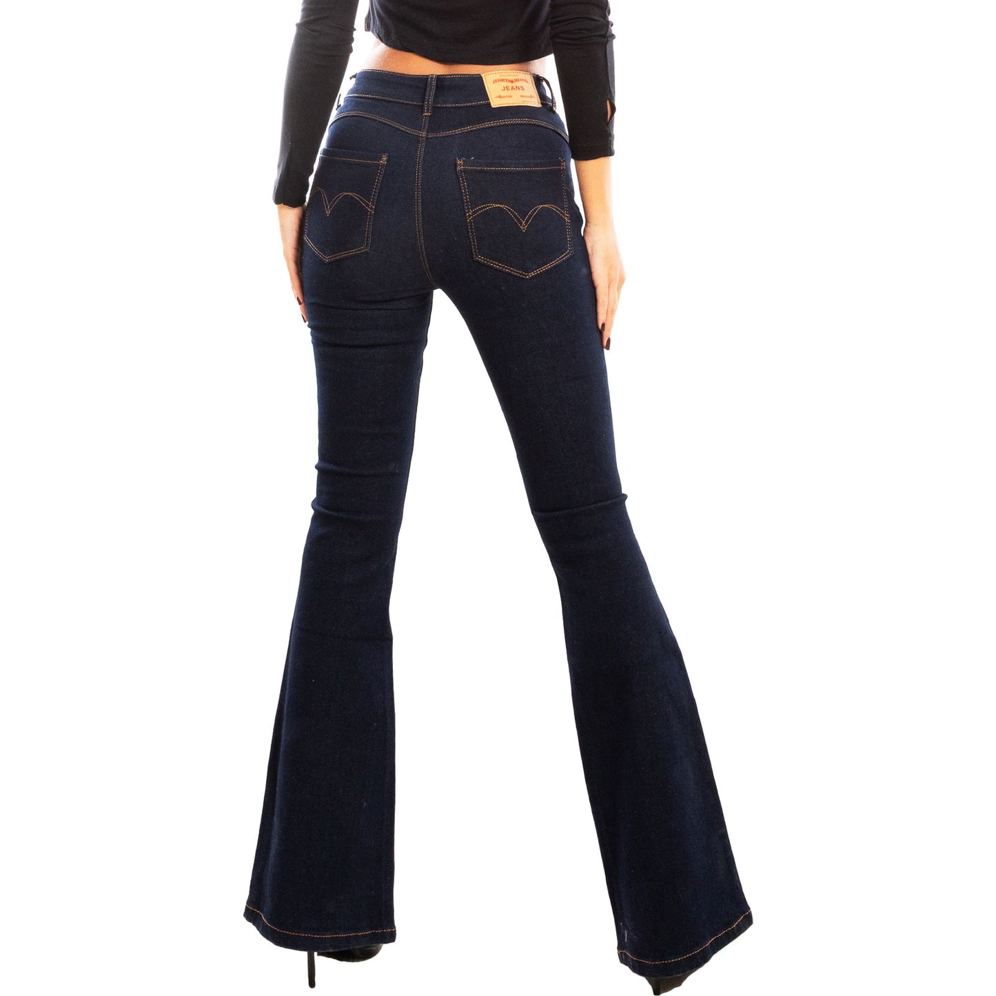 toocool jeans donna lavaggio zero vita alta zampa elefante campana flare toocool cz061 blu xs