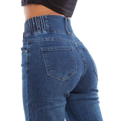 toocool jeans donna pantaloni denim vita alta palazzo bootcut elasticizzati toocool cy 1696 blu xs