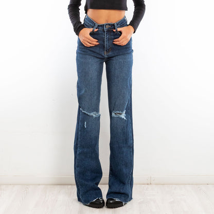 toocool jeans donna pantaloni palazzo baggy gamba larga vita alta denim toocool sj894 blu xs