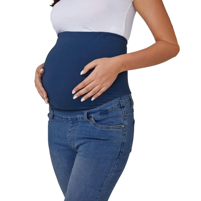 toocool jeans premaman skinny fascia elastica sopra il pancione denim elasticizzato comfort fit pantaloni gravidanza toocool k6720 blu 42