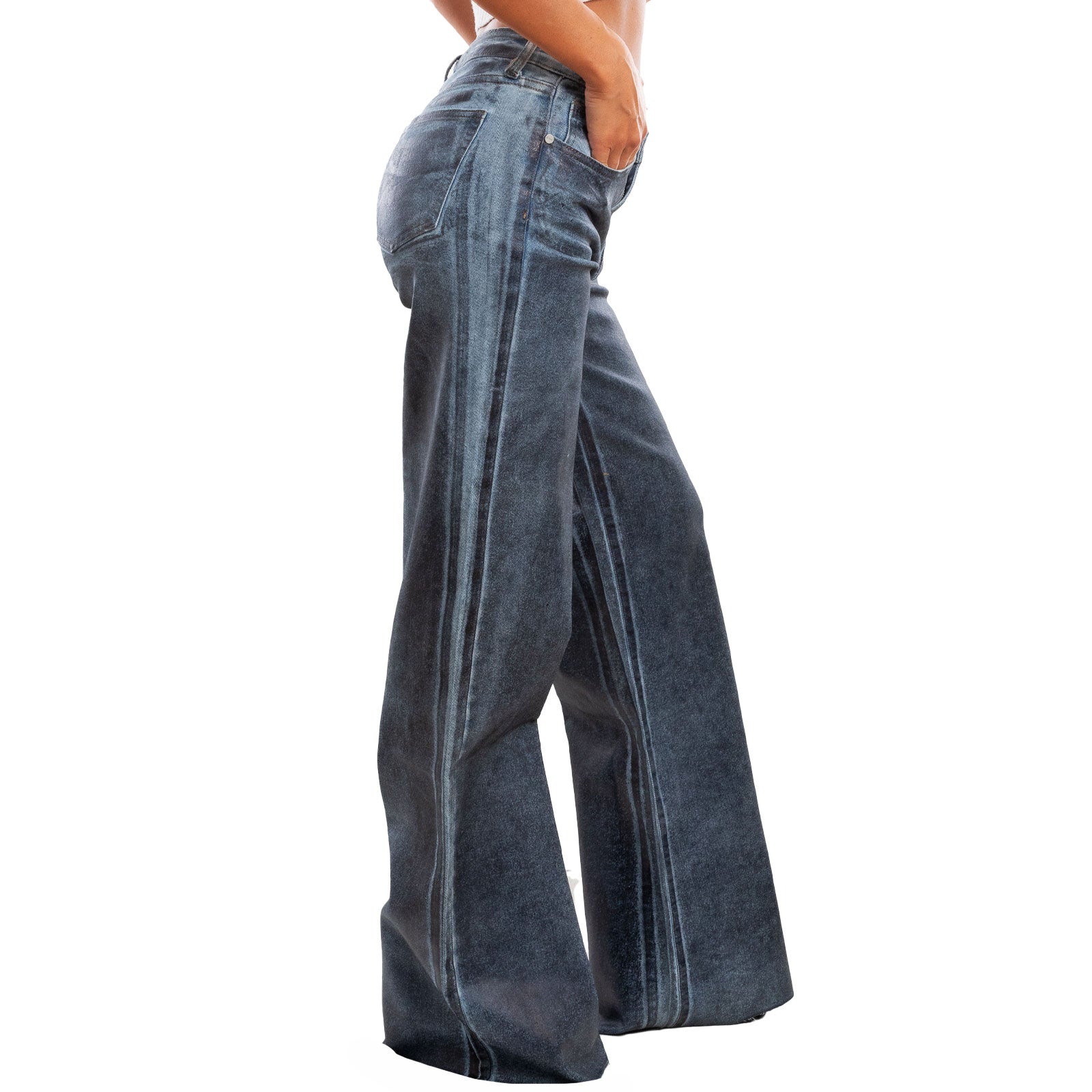 immagine-7-toocool-jeans-vita-alta-palazzo-tessuto-spalmato-rm2308