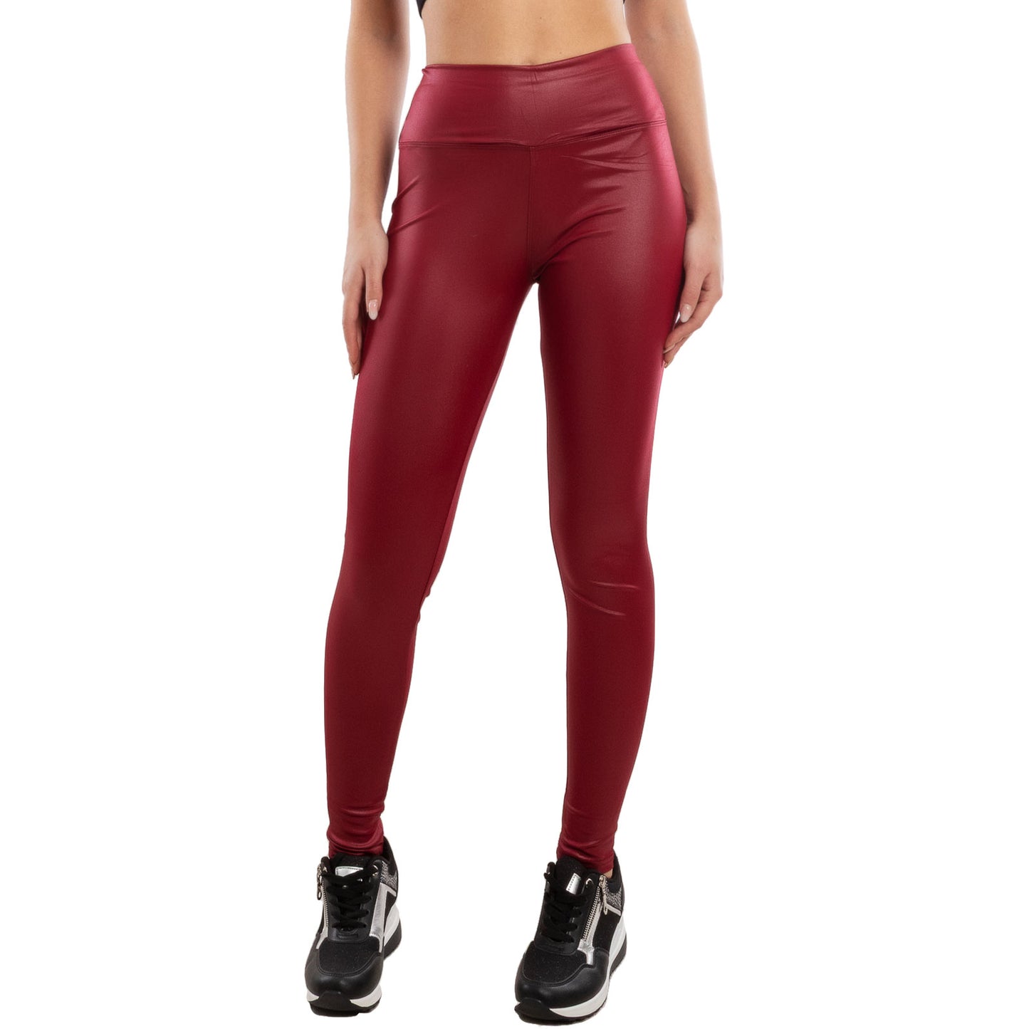 toocool leggings donna effetto liquid elasticizzati pantaloni skinny vita alta lucidi vi 3211
