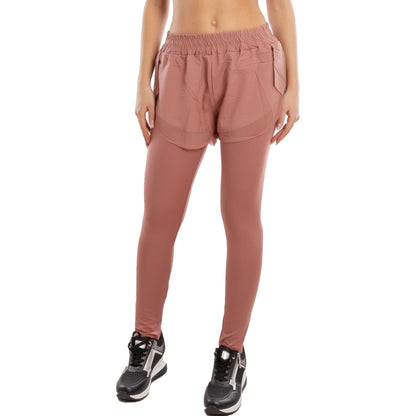 toocool leggings sportivi 2 in 1 donna pantaloncini sovrapposti tasca laterale leggings fitness yoga palestra toocool 821915 nero sm