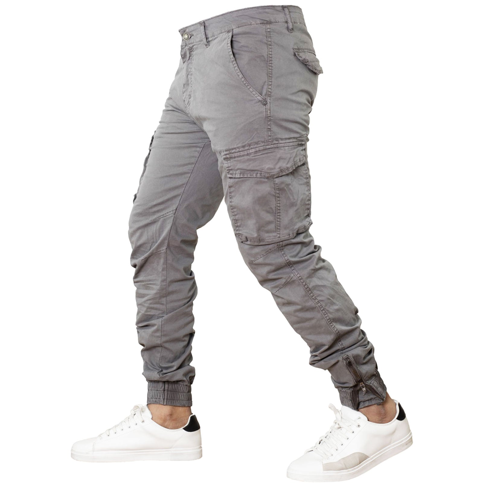 toocool pantaloni cargo uomo elasticizzati casual con tasche laterali cotone toocool oy23 13 nero 28tg 42