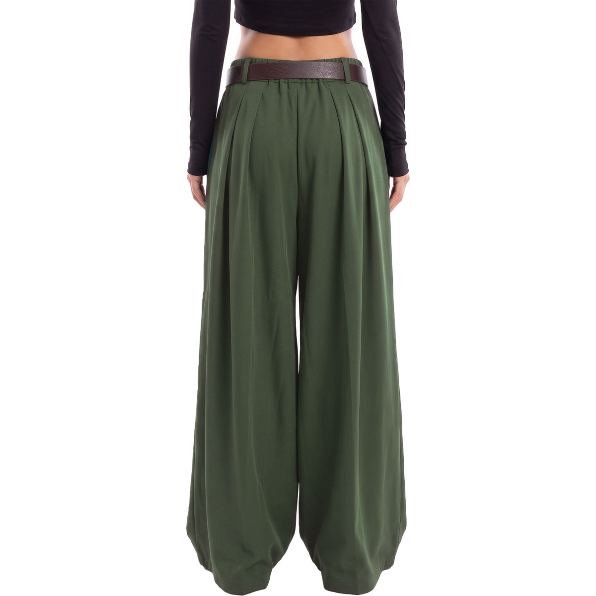 toocool pantaloni donna ampi palazzo con cintura toocool vi 3546 nero taglia unica