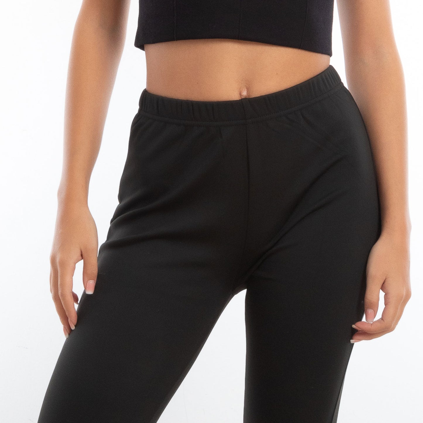 toocool pantaloni donna leggings felpati foderati zampa elefante h912