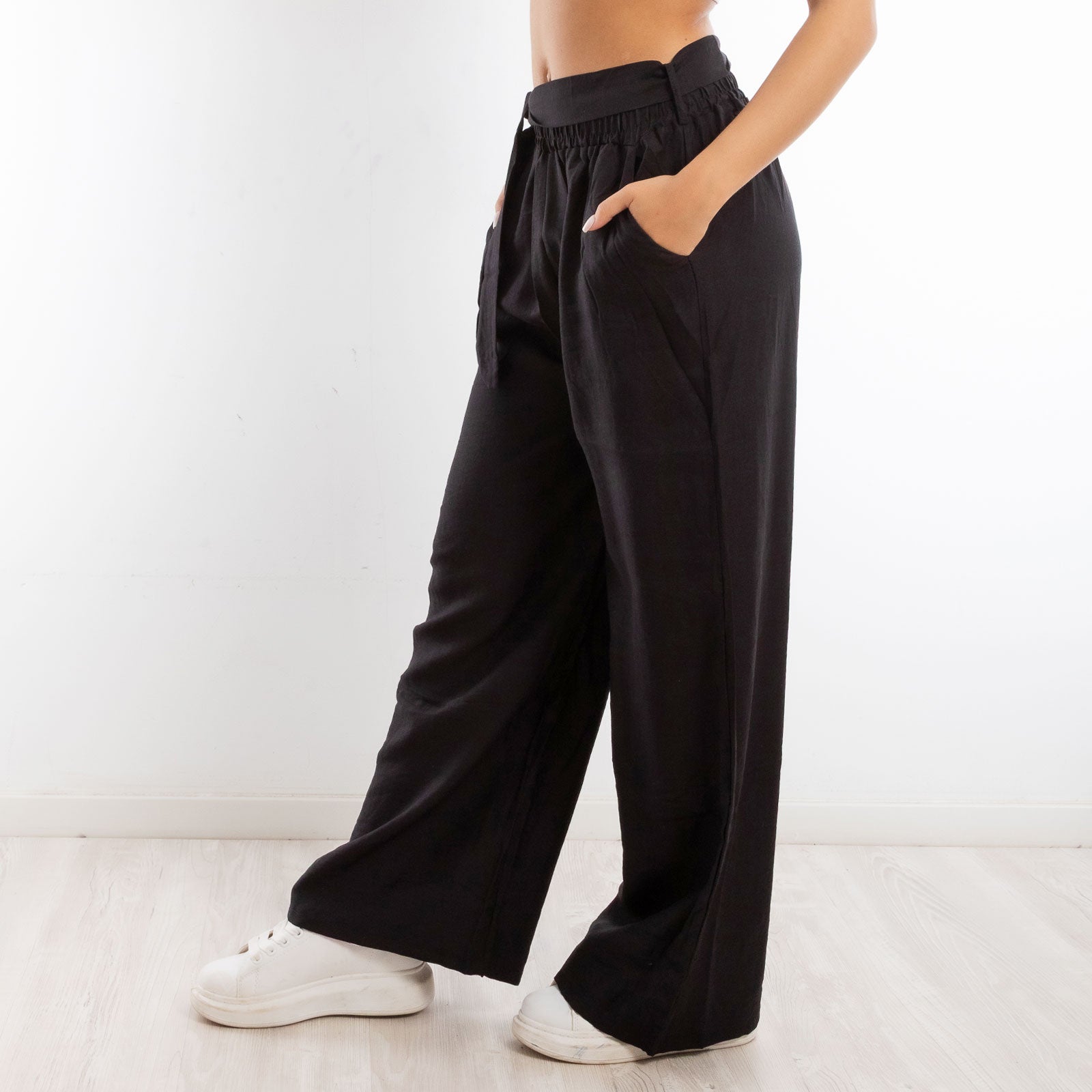 toocool pantaloni palazzo donna leggeri estivi freschi comodi cintura toocool yv260 nero sm