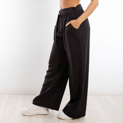 toocool pantaloni palazzo donna leggeri estivi freschi comodi cintura toocool yv260 nero sm