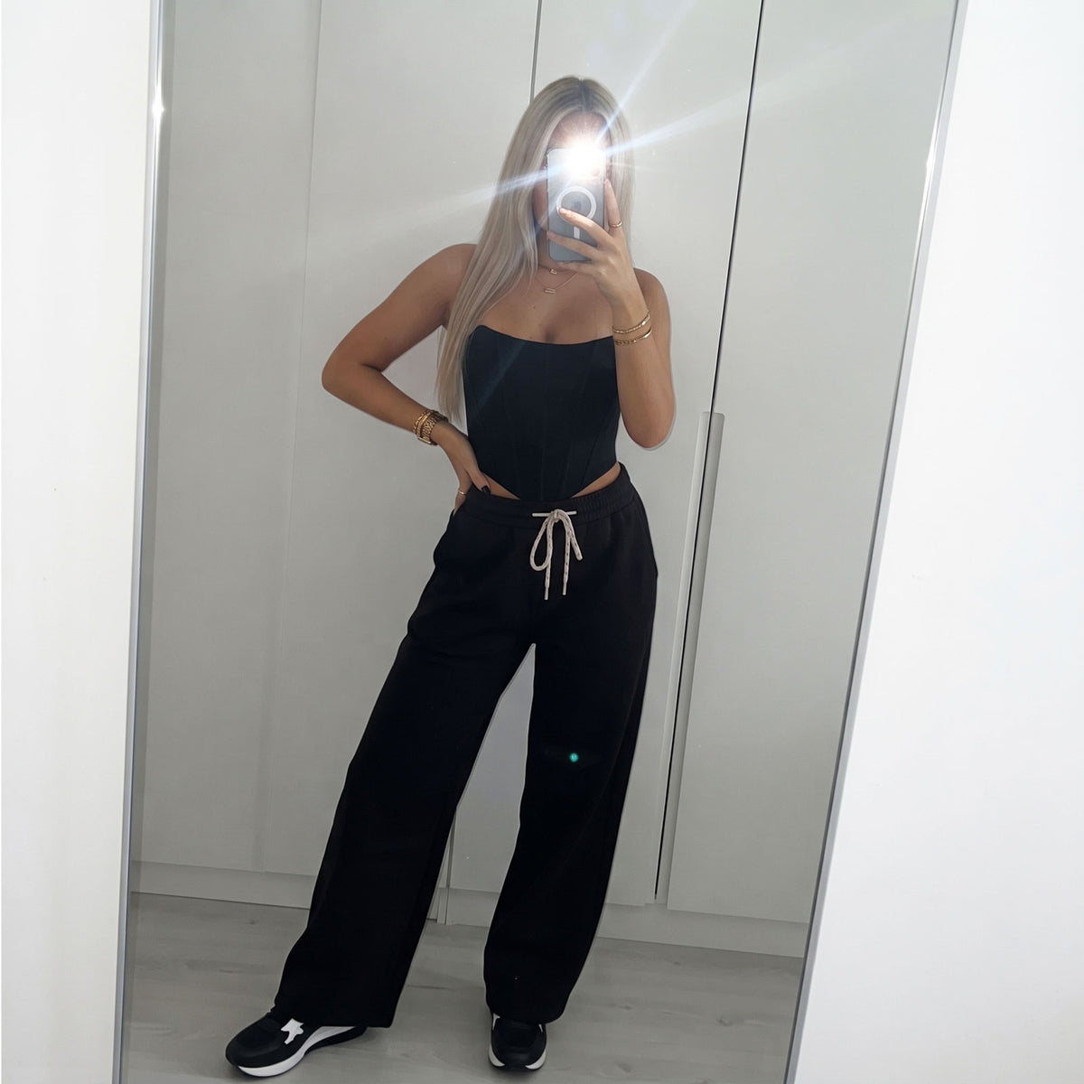 toocool pantaloni tuta donna sportivi casual toocool yv3870 nero s
