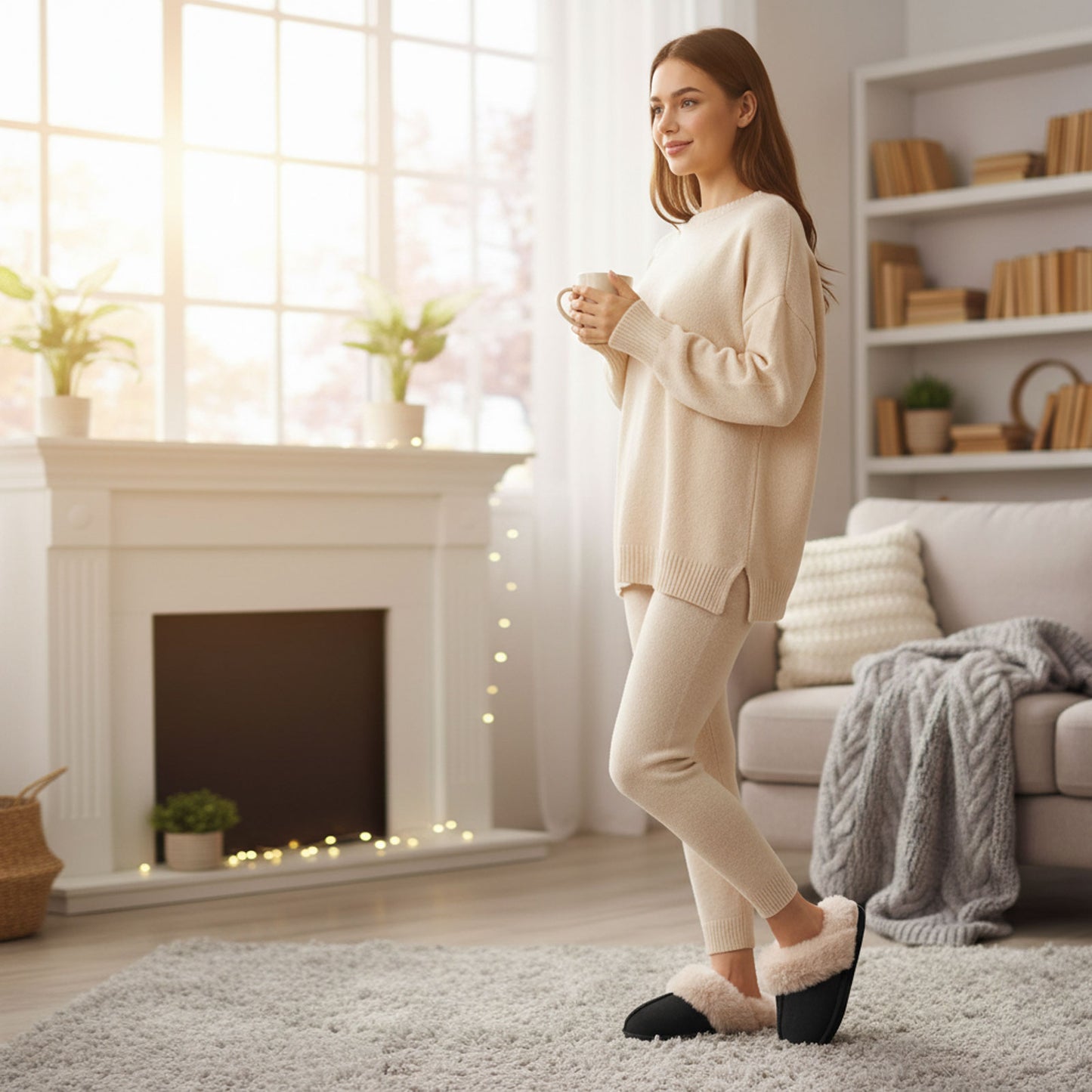 toocool pantofole donna pelose ciabatte da casa peluche comode calde invernali toocool xr 1060 nero 36