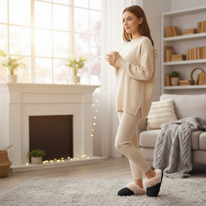 toocool pantofole donna pelose ciabatte da casa peluche comode calde invernali toocool xr 1060 nero 36