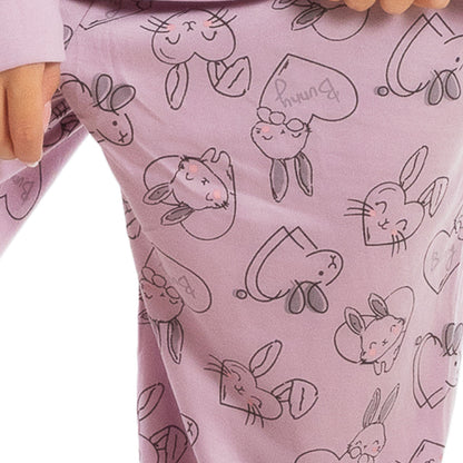 toocool pigiama donna felpato invernale coniglietti caldo c3101