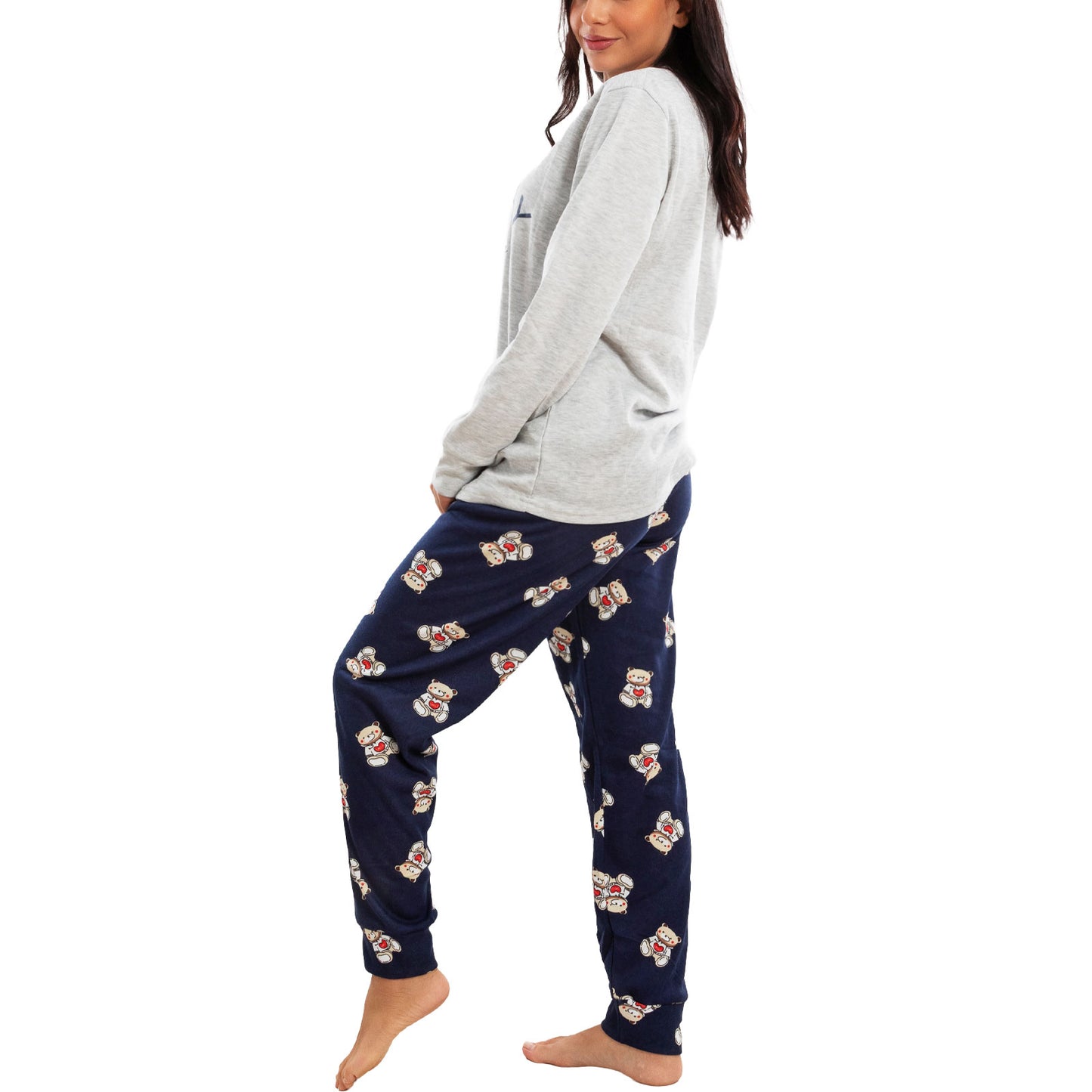 toocool pigiama donna invernale felpato orsetto maniche lunghe pantaloni caldo cotone toocool q2251 grigio m