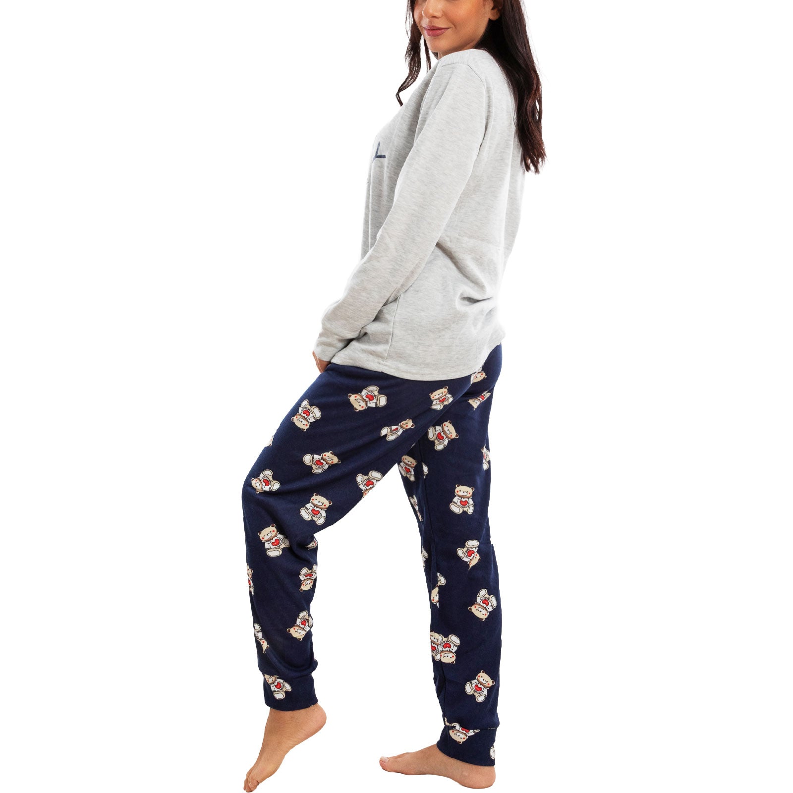 toocool pigiama donna invernale felpato orsetto maniche lunghe pantaloni caldo cotone toocool q2251 grigio m