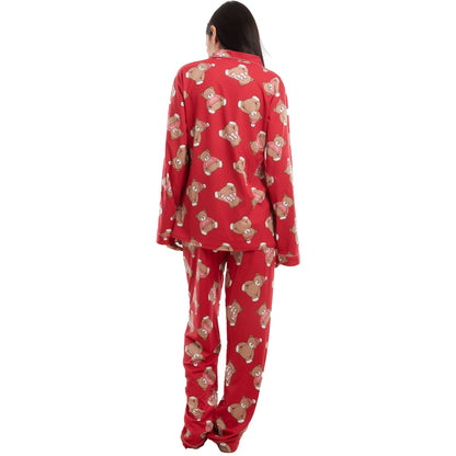 toocool pigiama donna leggero morbido orsetti monopetto oversize set 2 pezzi toocool 7260 blu m