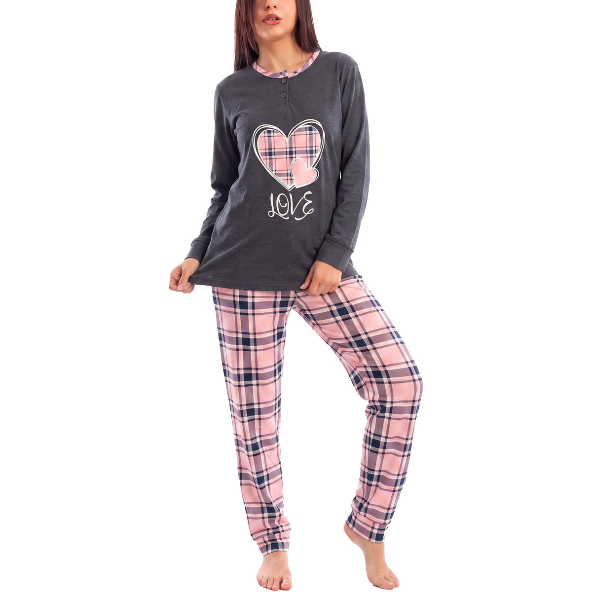 toocool pigiama felpato da donna caldo invernale scozzese toocool q1036 blu s