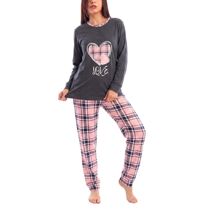 toocool pigiama felpato da donna caldo invernale scozzese toocool q1036 blu s