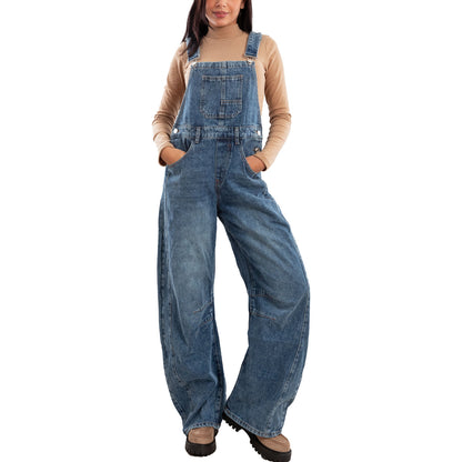 toocool salopette donna jeans overall pantaloni baggy banana denim loose fit toocool f32258 blu xs