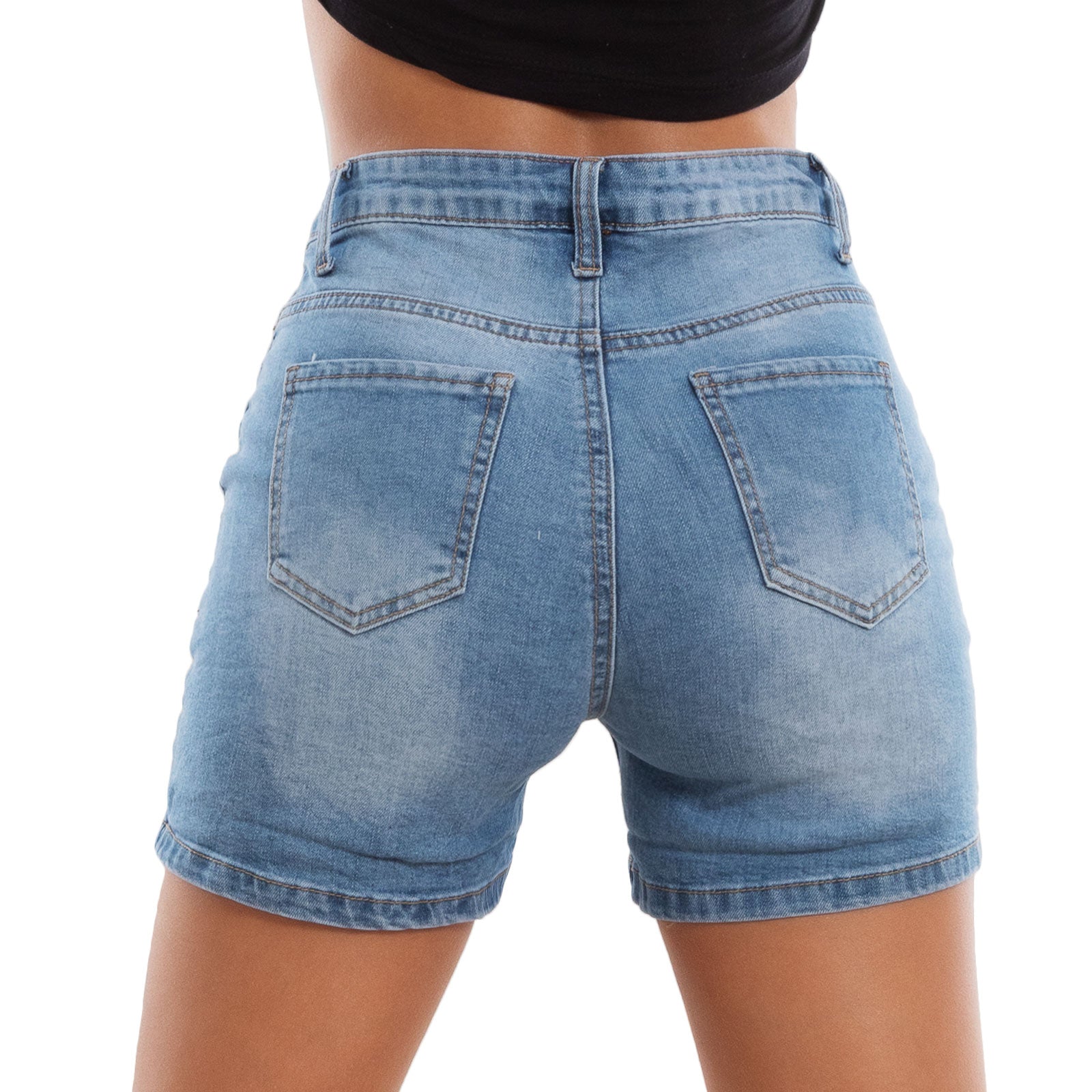 toocool shorts jeans donna pantaloncini vita alta bottoni cinque tasche denim slim fit toocool mg1817 blu xs