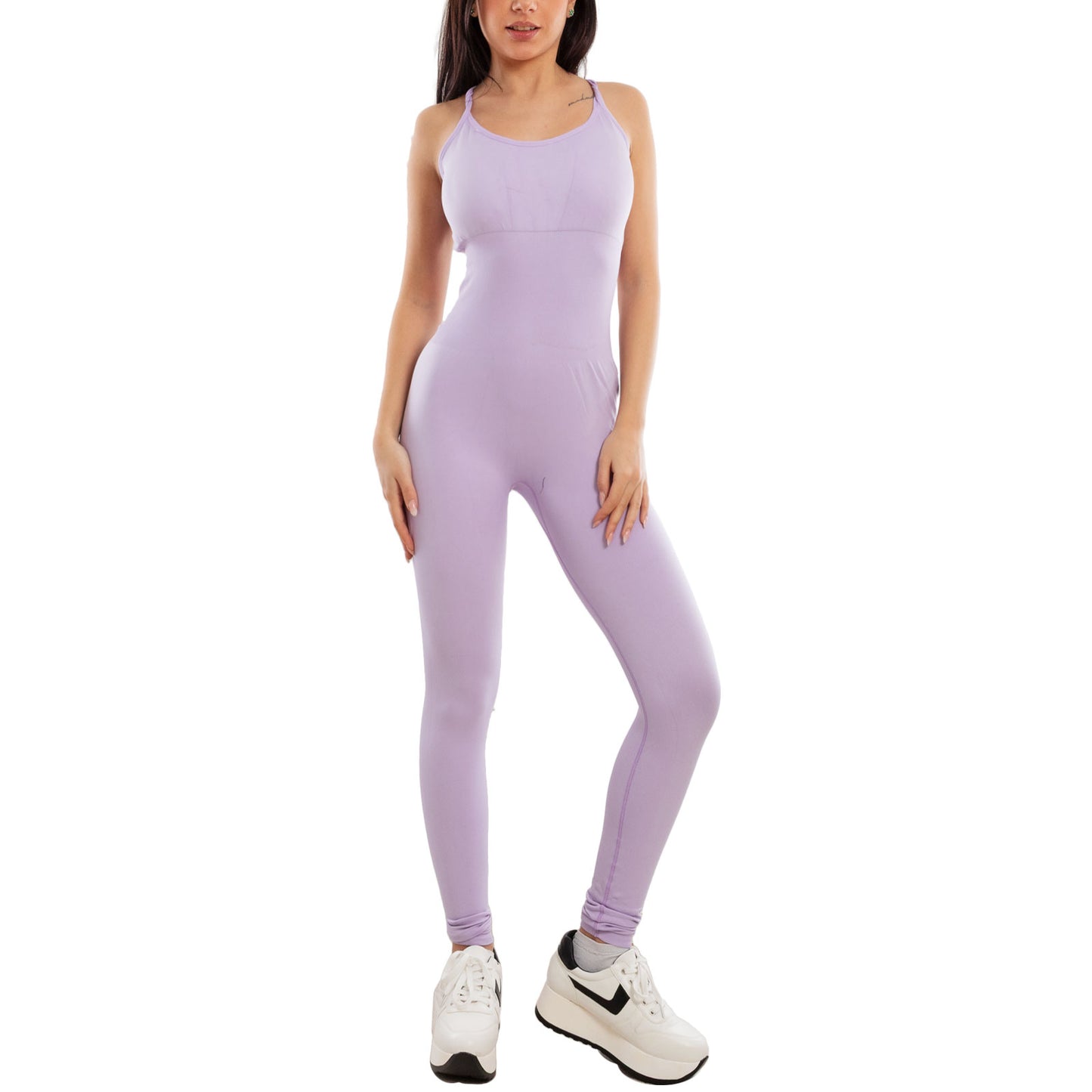 toocool tuta sportiva donna jumpsuit intera aderente body modellante yoga pilate fitness schiena scoperta incrocio toocool s90025 nero sm
