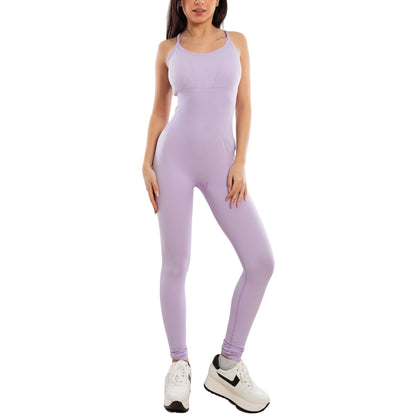toocool tuta sportiva donna jumpsuit intera aderente body modellante yoga pilate fitness schiena scoperta incrocio toocool s90025 nero sm
