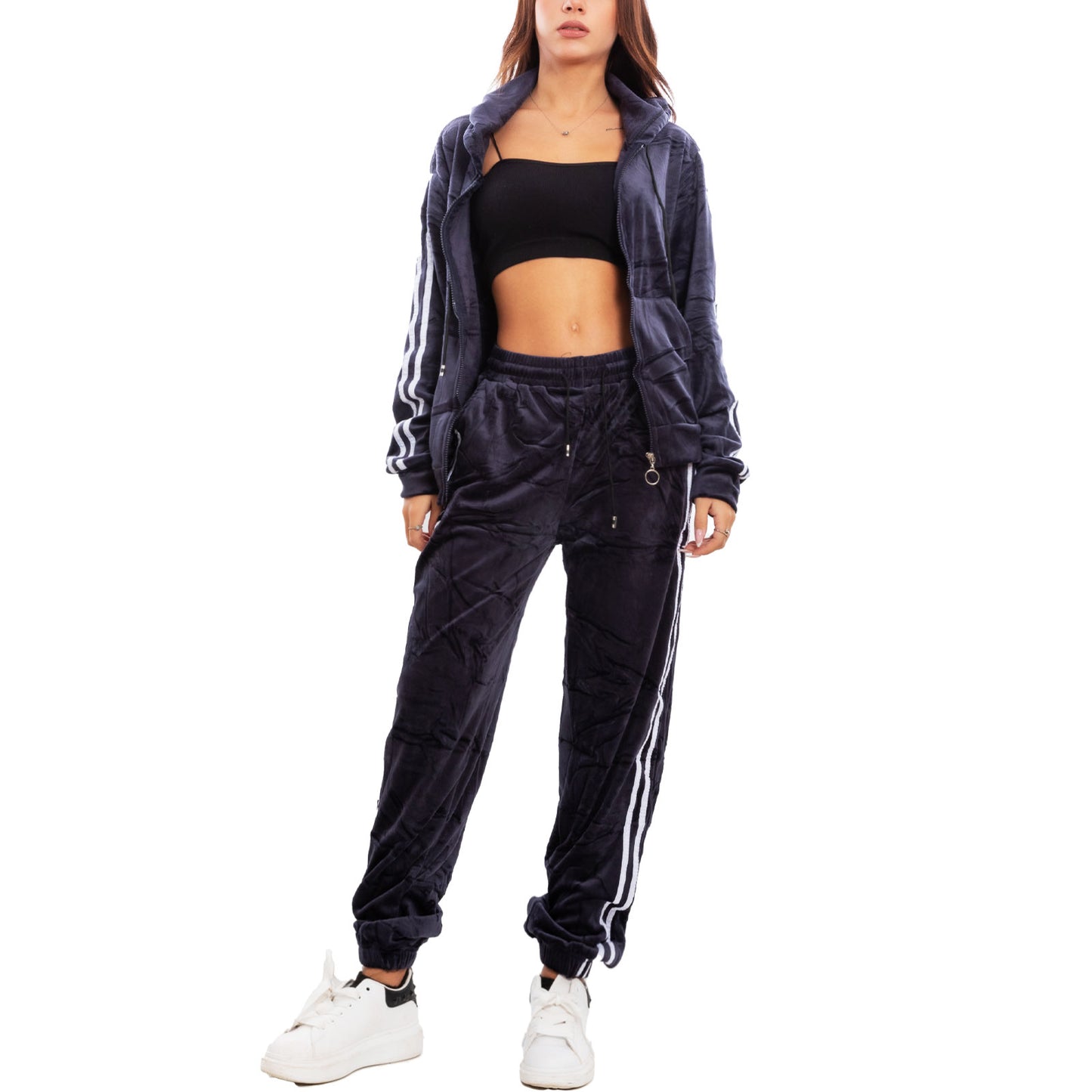 immagine-7-toocool-tuta-sportiva-donna-velour-velluto-ciniglia-cappuccio-be-8502