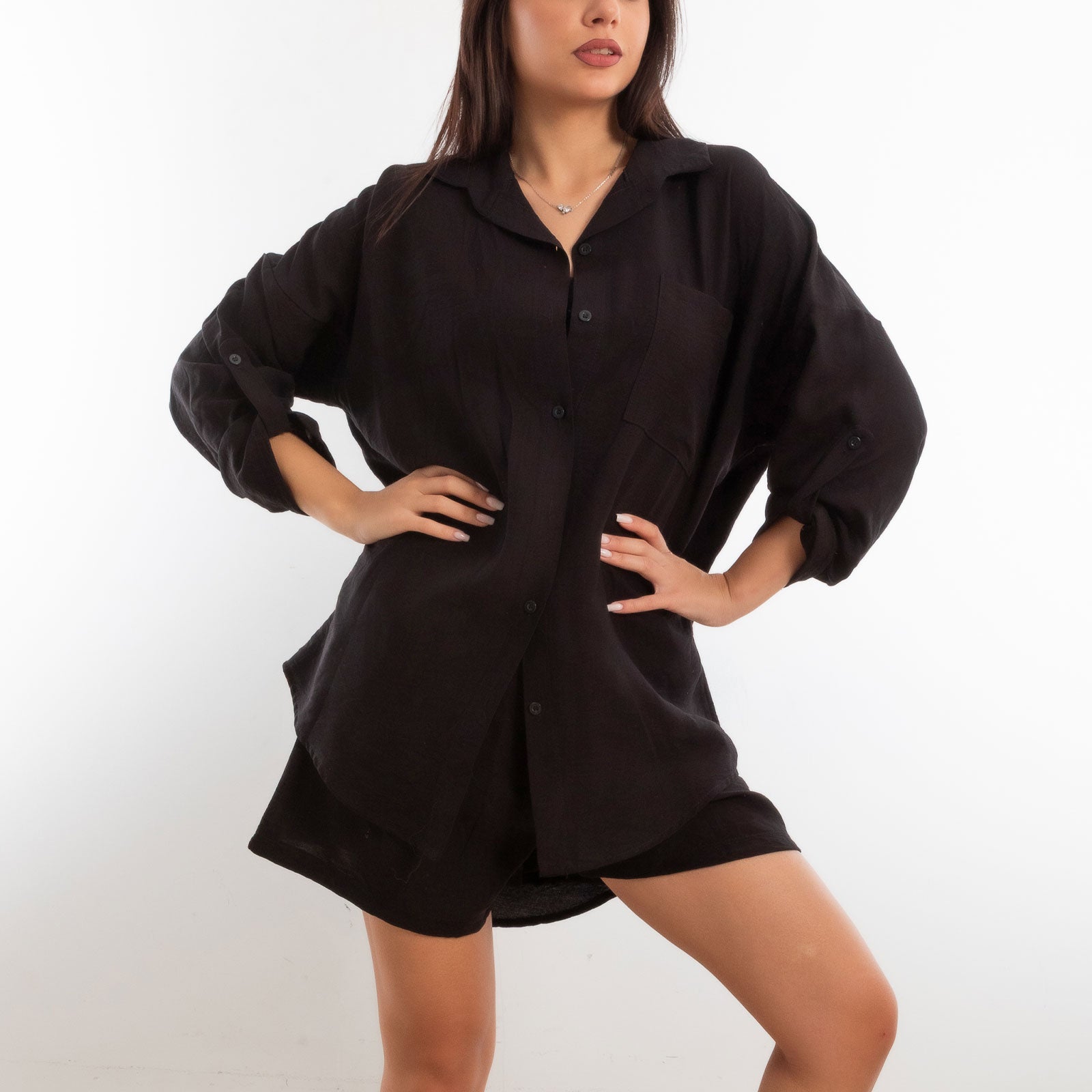 toocool completo due pezzi donna camicia pantaloncini vi 5546