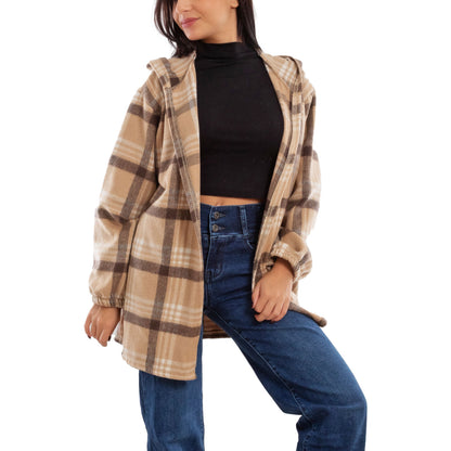 toocool giacca donna blazer felpa cardigan flanella cappuccio scozzese quadri toocool vi 5790 nero sl