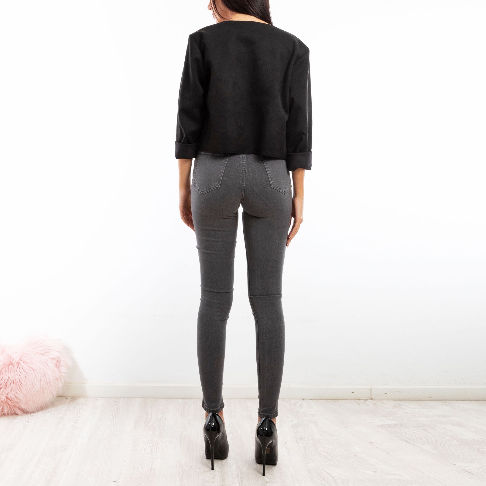 toocool giacca donna finta pelle scamosciata aperta 20868