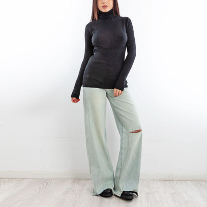 toocool jeans donna pantaloni strappati palazzo casual baggy dt126a