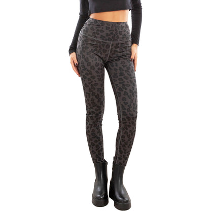 toocool leggings donna pantaloni maculati leopardati vita alta elasticizzati toocool vi 7881 marrone sm